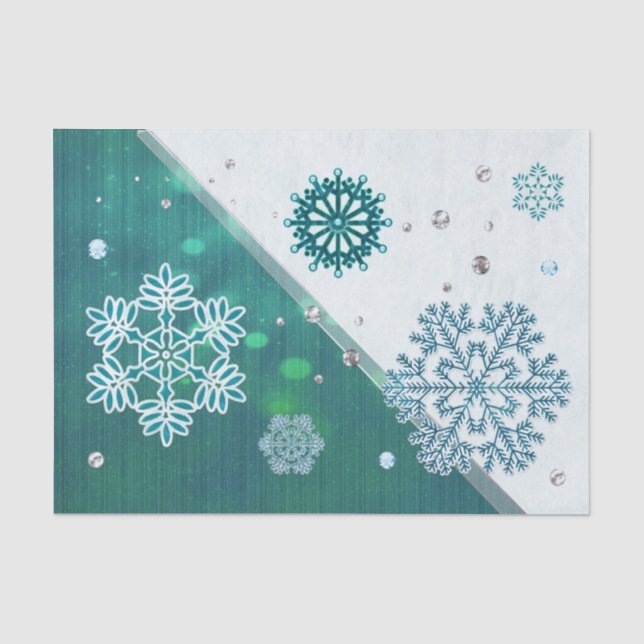 Papel De Seda Floco de neve torto 3D (Frente )