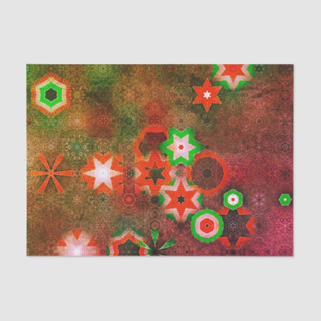 Papel De Seda Floco de neve verde-branco Mandala Starry Legal (Frente )