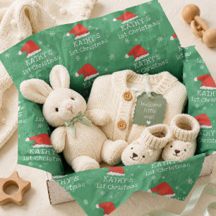 Papel De Seda Floco de Neve Verde de Papai Noel