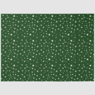 Papel De Seda Floco de Neve Verde e Branco