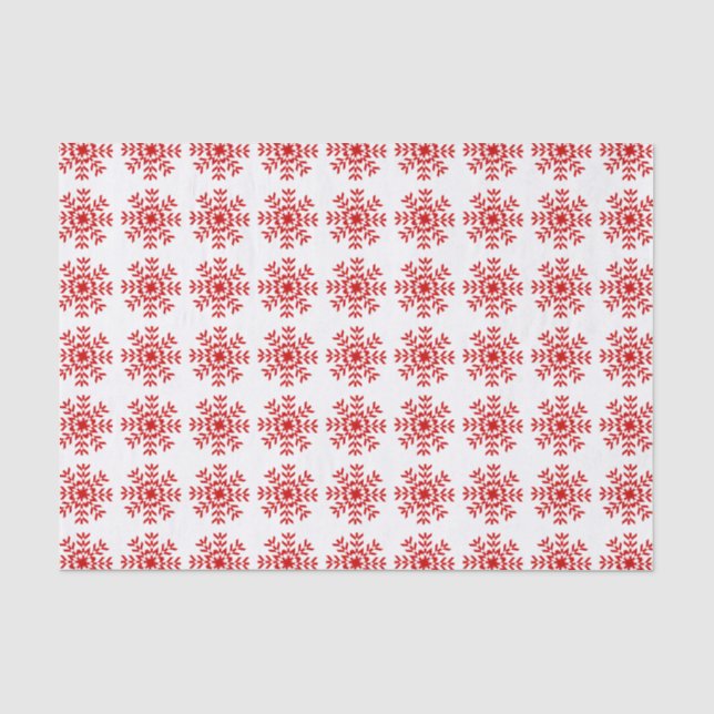 Papel De Seda Floco de neve vermelho bonito do Natal (Frente )