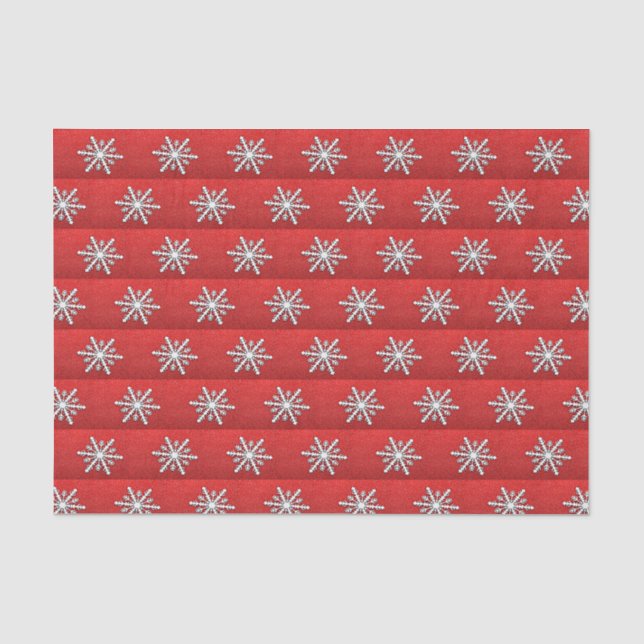 Papel De Seda Floco de neve vermelho-brilhante (Frente )