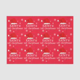 Papel De Seda Floco de Neve Vermelho de Papai Noel de Natal