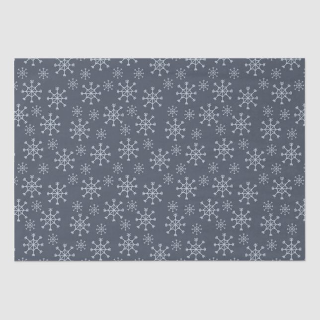 Papel De Seda Flocos de neve - azuis (Frente )