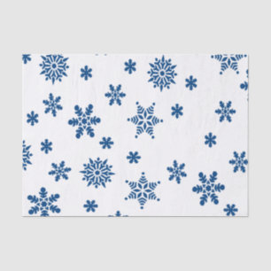 Papel De Seda Flocos de neve azuis