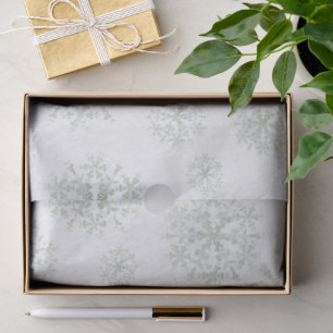 Papel De Seda Flocos de Neve Brancos
