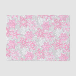 Papel De Seda Flocos de neve brancos, cor-de-rosa e cinza de Nat