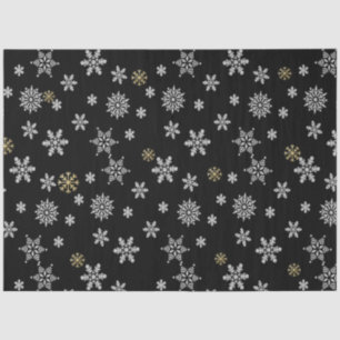 Papel De Seda Flocos de neve brancos e Dourados