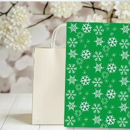 Papel De Seda Flocos de neve brancos e Natal verde
