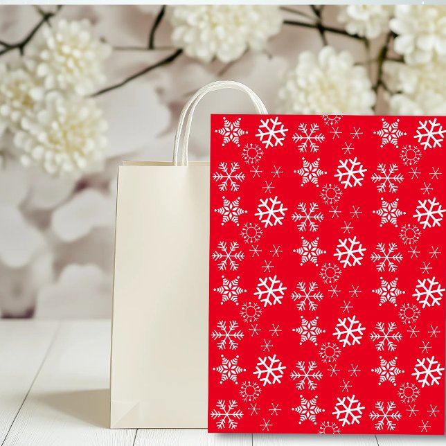 Papel De Seda Flocos de neve brancos e Natal vermelho (Criador carregado)