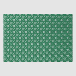 Papel De Seda Flocos de Neve Brancos Verdes Festa Natalícia