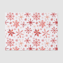 Papel De Seda Flocos de neve de inverno vermelho