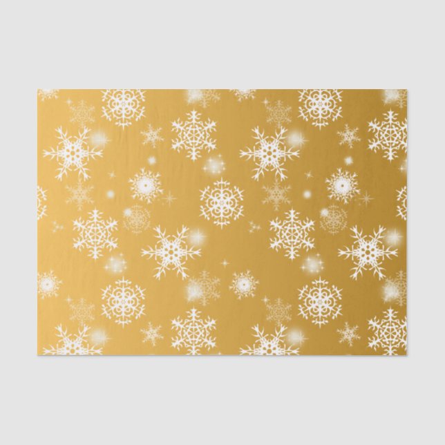 Papel De Seda Flocos de neve de manto branco. (Frente )