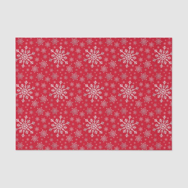 Papel De Seda Flocos de neve de Natal de Cinzas de Prata Bonitas (Frente )