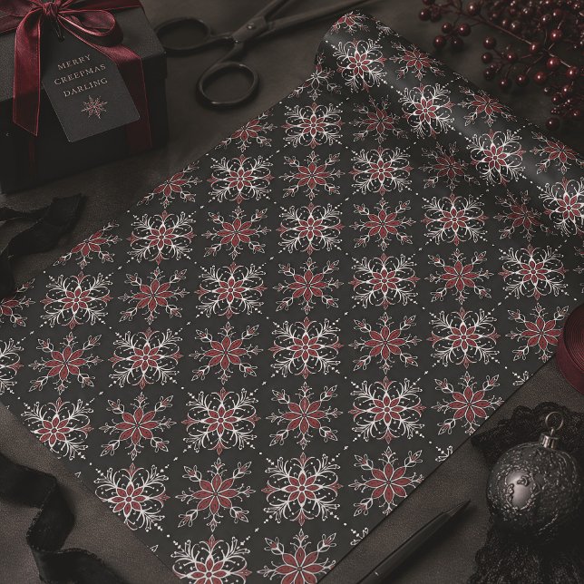 Papel De Seda Flocos de Neve de Natal Gótico Assustador (Criador carregado)