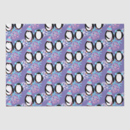 Papel De Seda Flocos de neve de pinguim bonitos