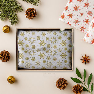 Papel De Seda Flocos de neve Dourados de Natal