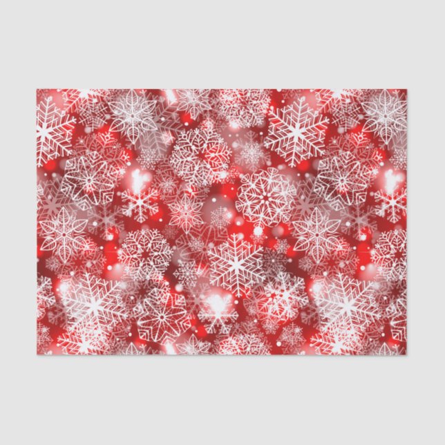 Papel De Seda Flocos de neve em vermelho (Frente )