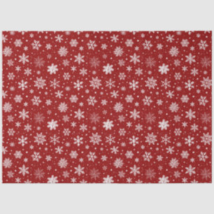 Papel De Seda Flocos de neve grandes, vermelhos e brancos