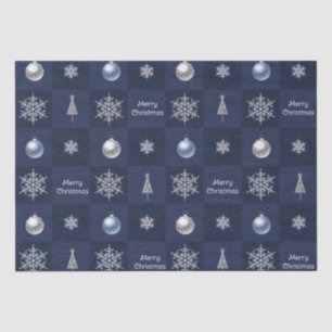 Papel De Seda Flocos de neve, ornamentos e árvores festivos de N