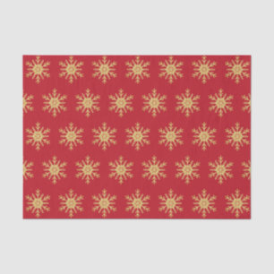 Papel De Seda Flocos de neve Ouros com brilho no vermelho de Nat