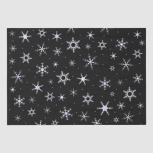 Papel De Seda Flocos de neve pretos