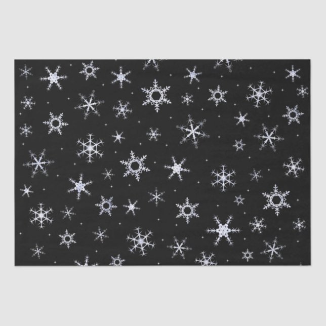 Papel De Seda Flocos de neve pretos (Frente )