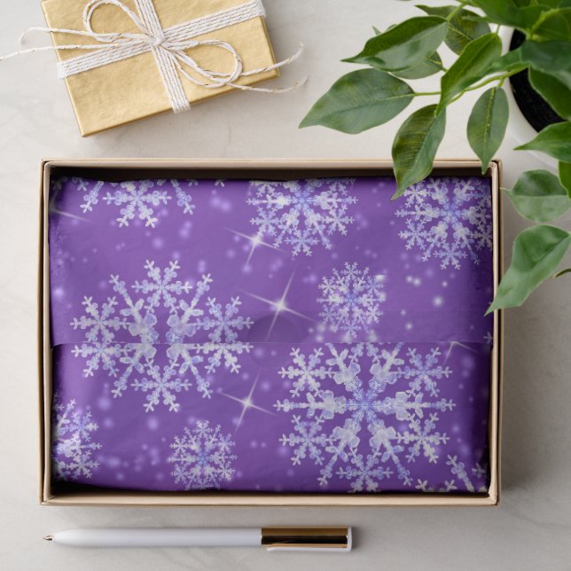 Papel De Seda Flocos de Neve Roxos (Presente)