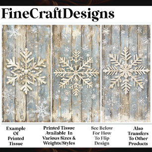 Papel De Seda Flocos de Neve Shabby Chic em Decoupage Creme em M