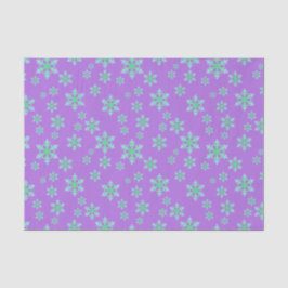 Papel De Seda Flocos de Neve Verdes com Fundo Roxo