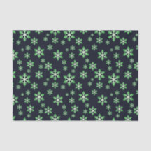 Flocos de Neve Verdes e Brancos c/ Fundo Azul