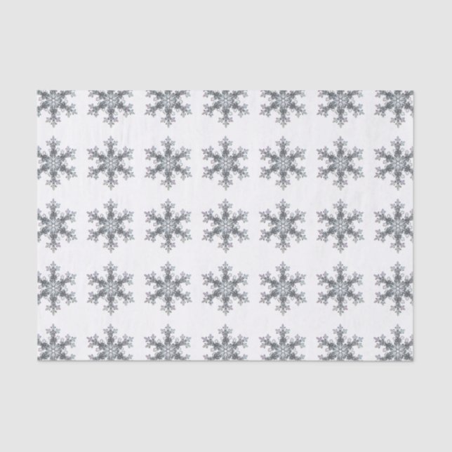 Papel De Seda Flocos delicados de neve elegantes (Frente )