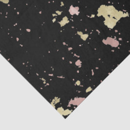 Papel De Seda Flocos Dourados e Rosa Dourados Pretos