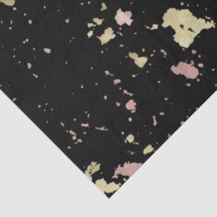 Papel De Seda Flocos Dourados e Rosa Dourados Pretos