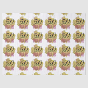 Papel De Seda Flor amarelo de cacto 50 e aniversário fabuloso