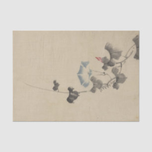 Papel De Seda Flor Azul da Glória da Manhã na Vinha por Hokusai