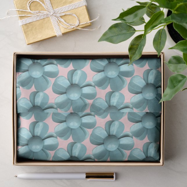 Papel De Seda Flor azul de margarida MOD - Casamento de Verão do (Presente)