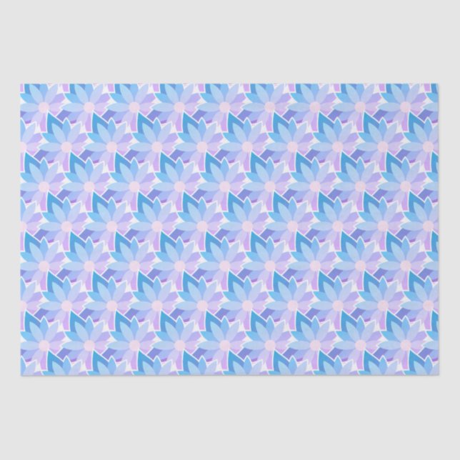 Papel De Seda Flor Azul Roxo bonito (Frente )
