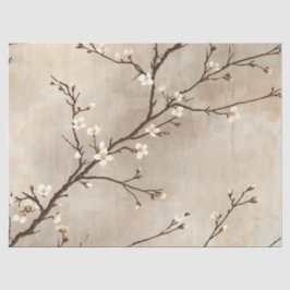 Papel De Seda Flor Branca Elegante Ramo Mínimo