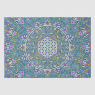 Papel De Seda Flor Da Vida - Estilo De Mandala Índia 1