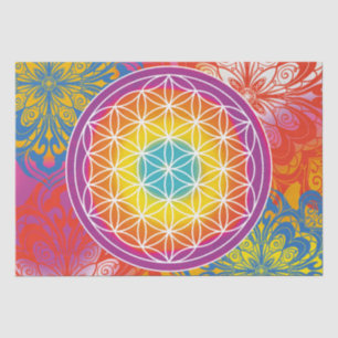Papel De Seda Flor da vida mandala zen