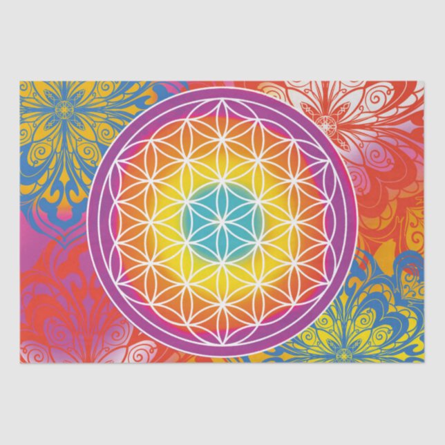 Papel De Seda Flor da vida mandala zen (Frente )