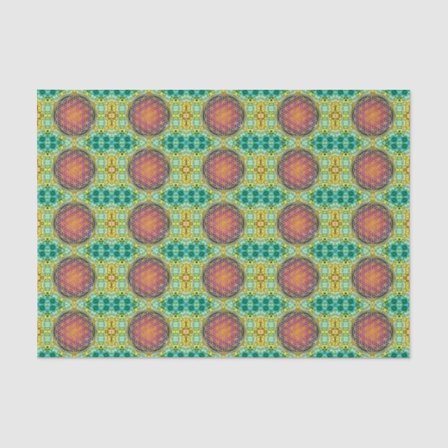 Papel De Seda Flor da vida - ouro - fractal 2 (Frente )