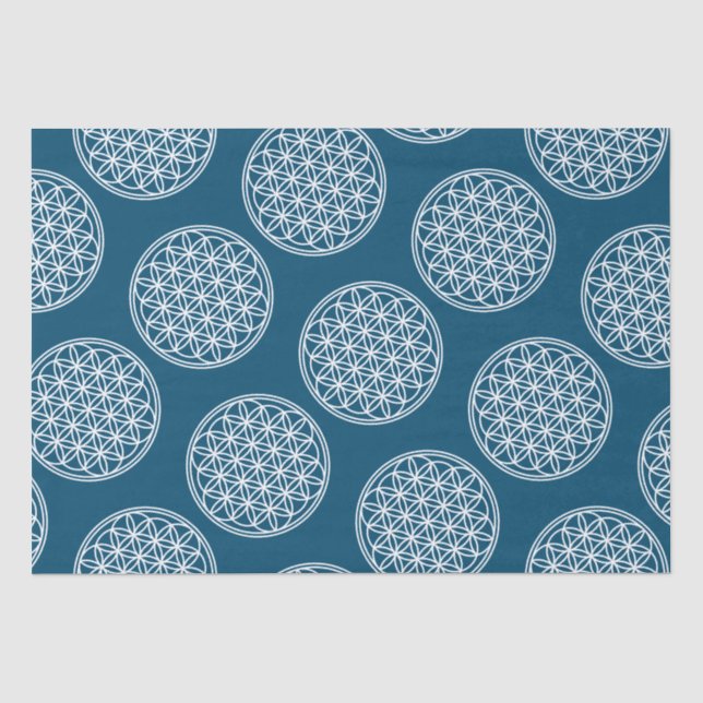 Papel De Seda FLOR DA VIDA - Símbolo de Geometria Sagrado 2 (Frente )