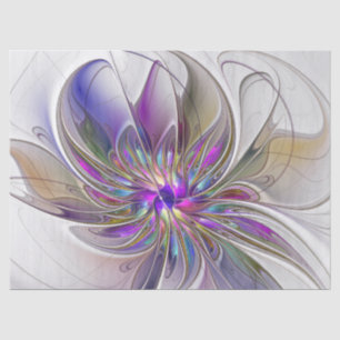 Papel De Seda Flor de Arte Abstrato, Enérgica e Colorida