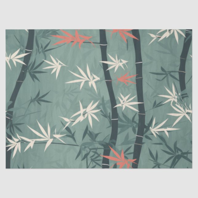 Papel De Seda Flor de Bambu Sereno Asiático  (7) (Frente )