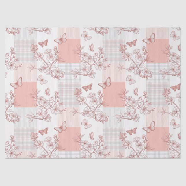 Papel De Seda Flor de Borboleta Elegante (7) (Frente )