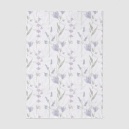 Papel De Seda Flor de Campo Aguarela Roxo Azul