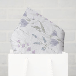 Papel De Seda Flor de Campo Aguarela Roxo Azul