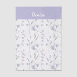 Papel De Seda Flor de Campo Azul Roxa em Aquarela